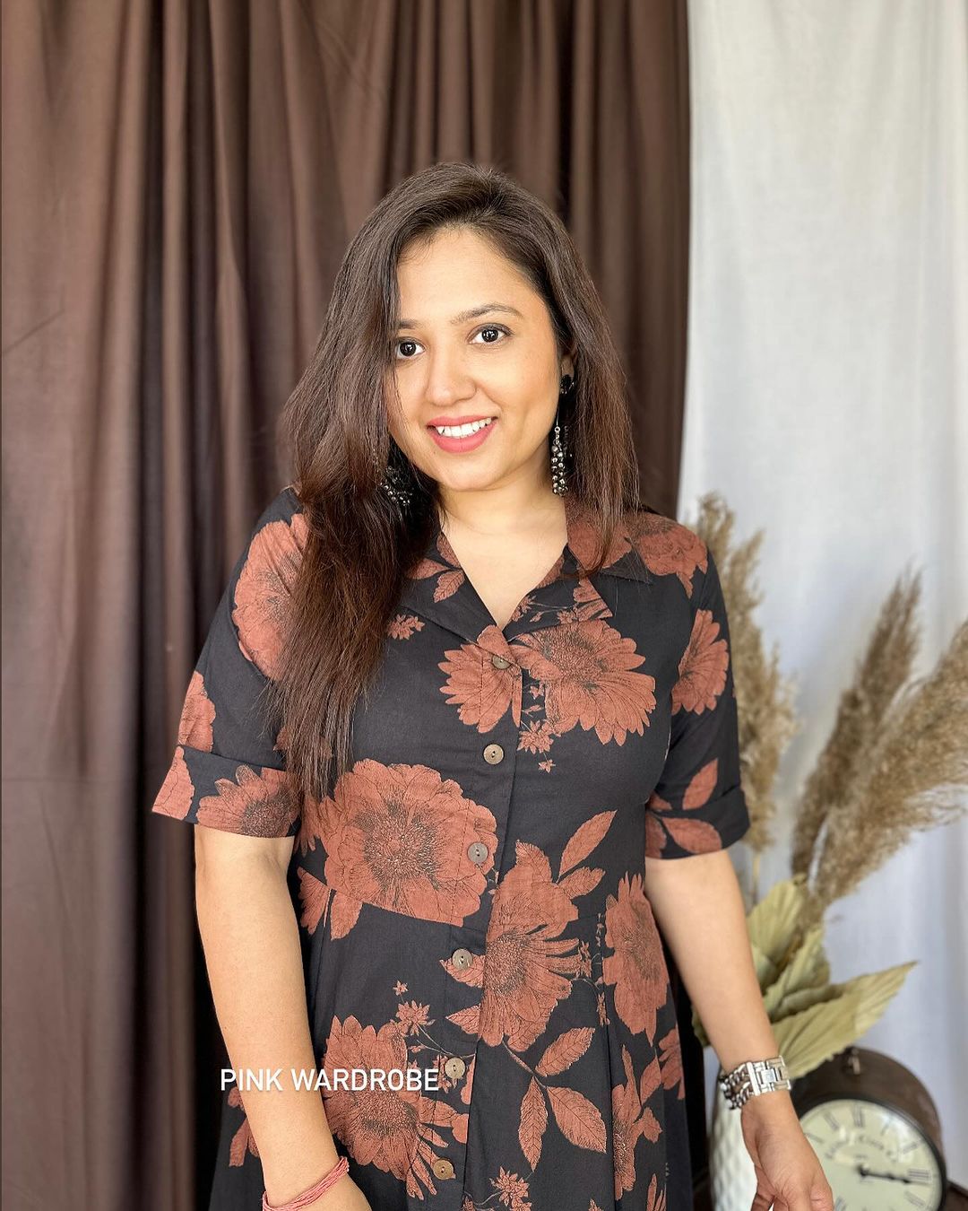 Neelam Aline Flower Print Dress