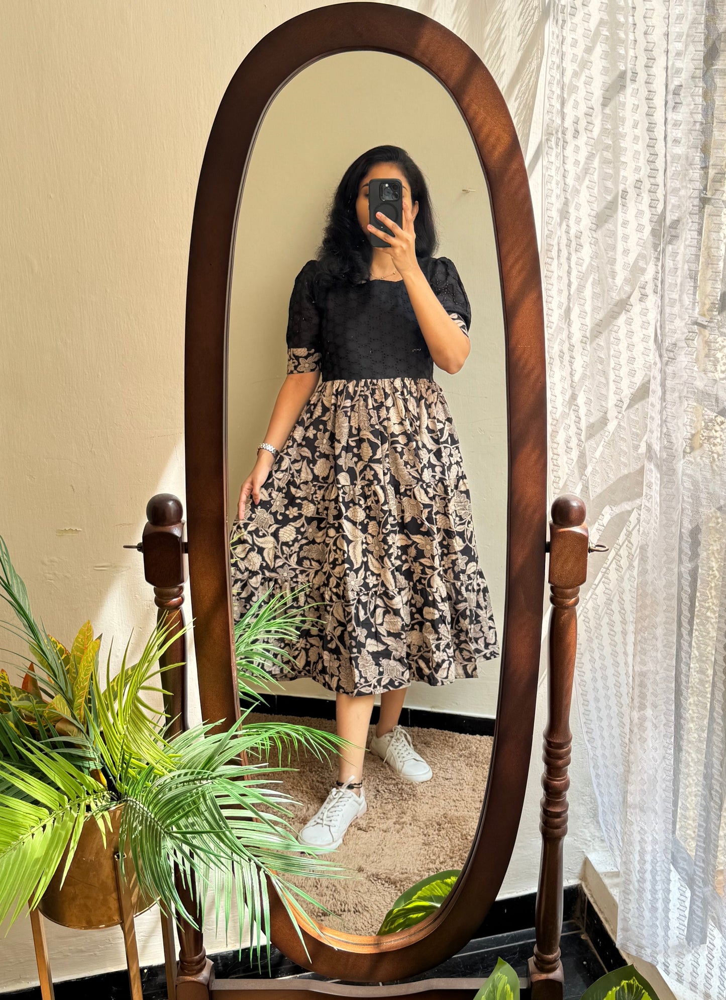 KalaVastra -  cotton hakoba with pure original kalamkari pattern dress