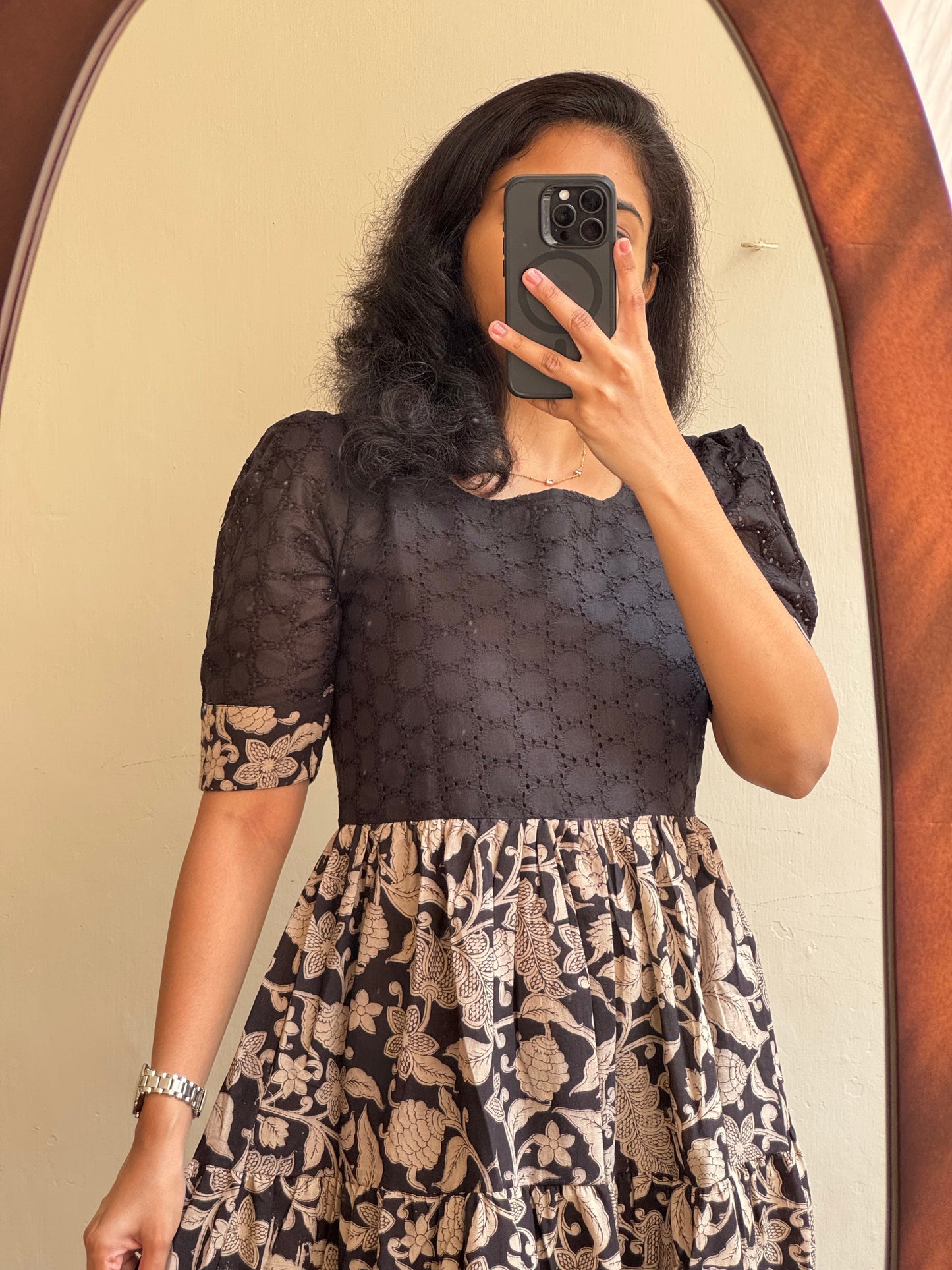 KalaVastra -  cotton hakoba with pure original kalamkari pattern dress