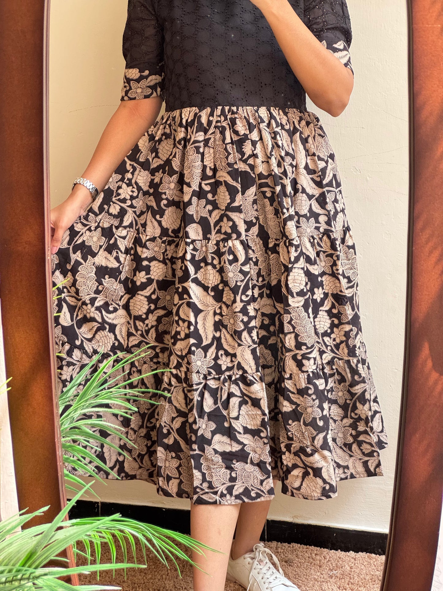 KalaVastra -  cotton hakoba with pure original kalamkari pattern dress