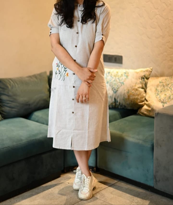 Pure khadi cotton fabric outfit giving you soothing and relaxed feel