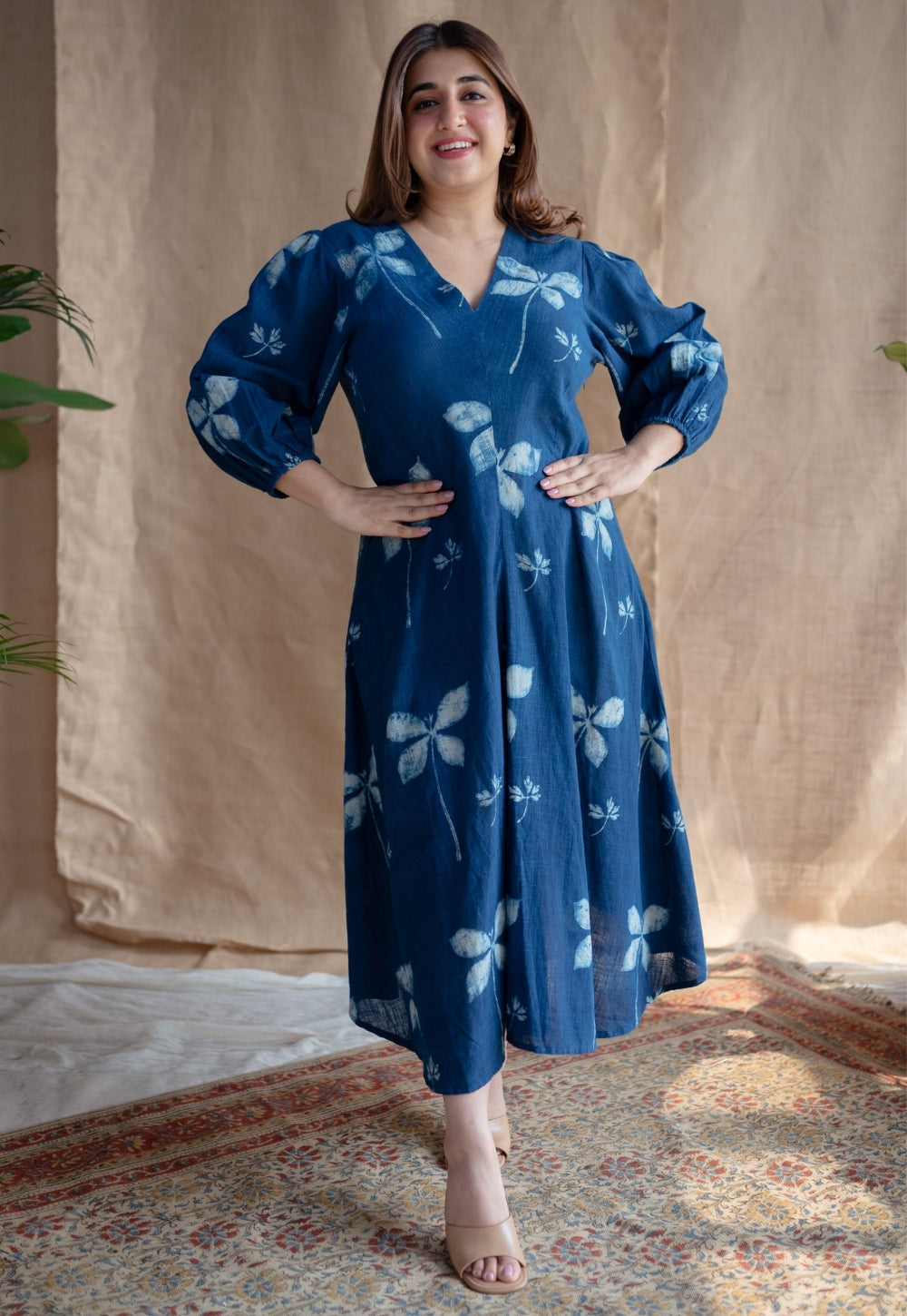 Taima & Iyana Dabu Slub Cotton Dress