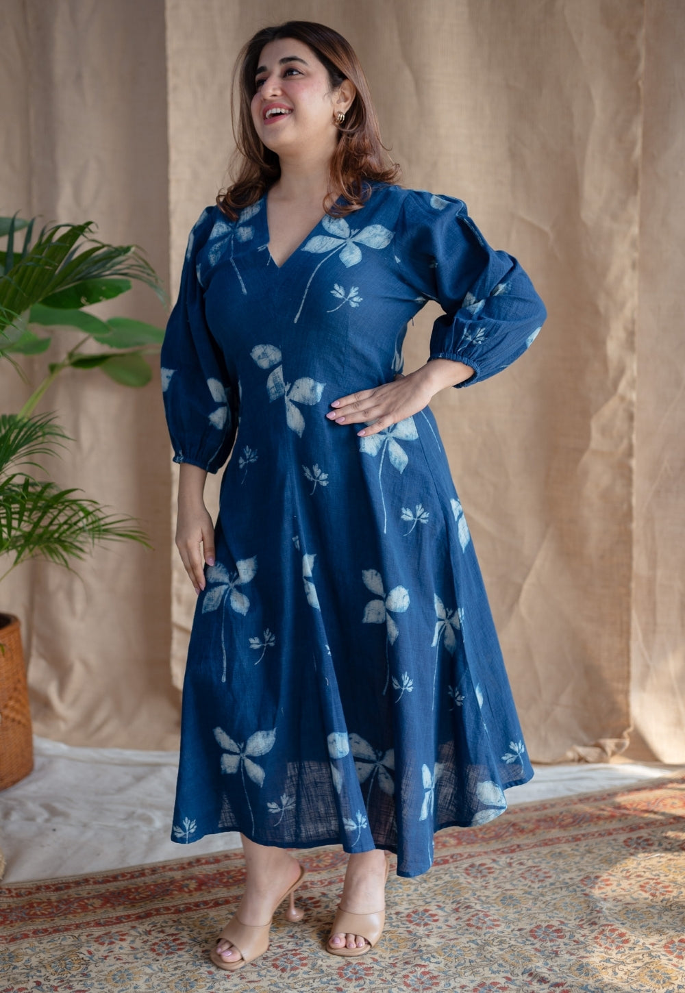 Taima & Iyana Dabu Slub Cotton Dress