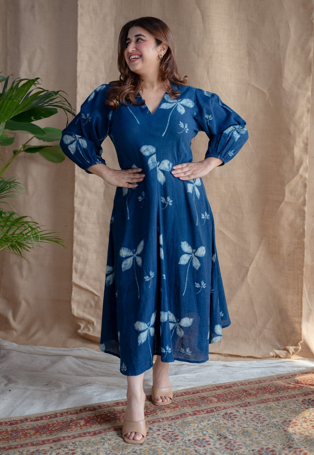 Taima & Iyana Dabu Slub Cotton Dress