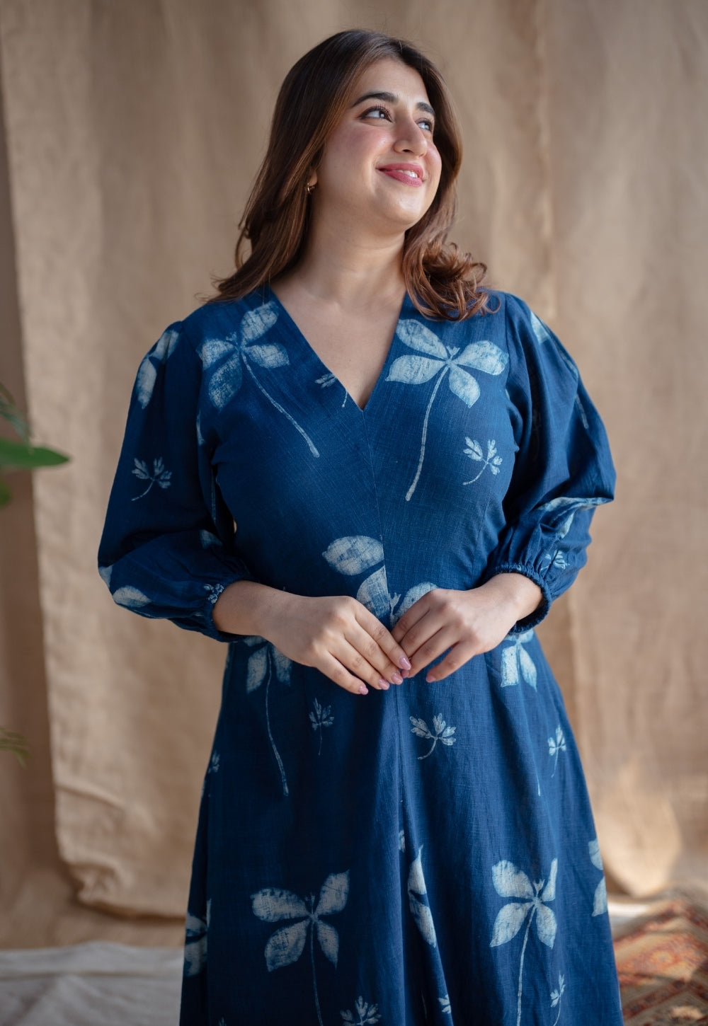 Taima & Iyana Dabu Slub Cotton Dress