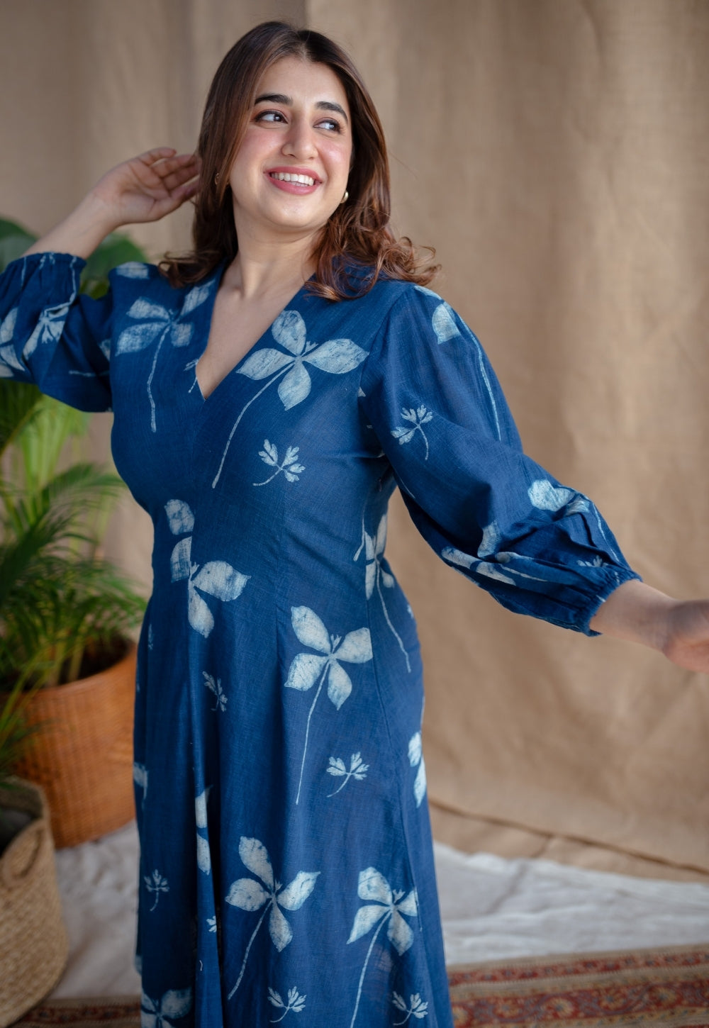 Taima & Iyana Dabu Slub Cotton Dress
