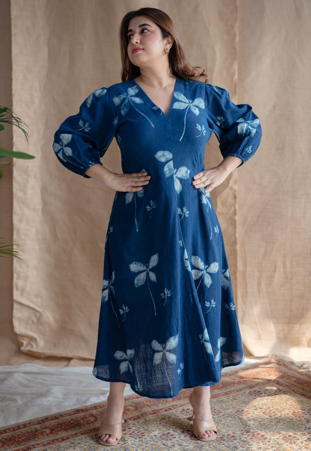 Taima & Iyana Dabu Slub Cotton Dress