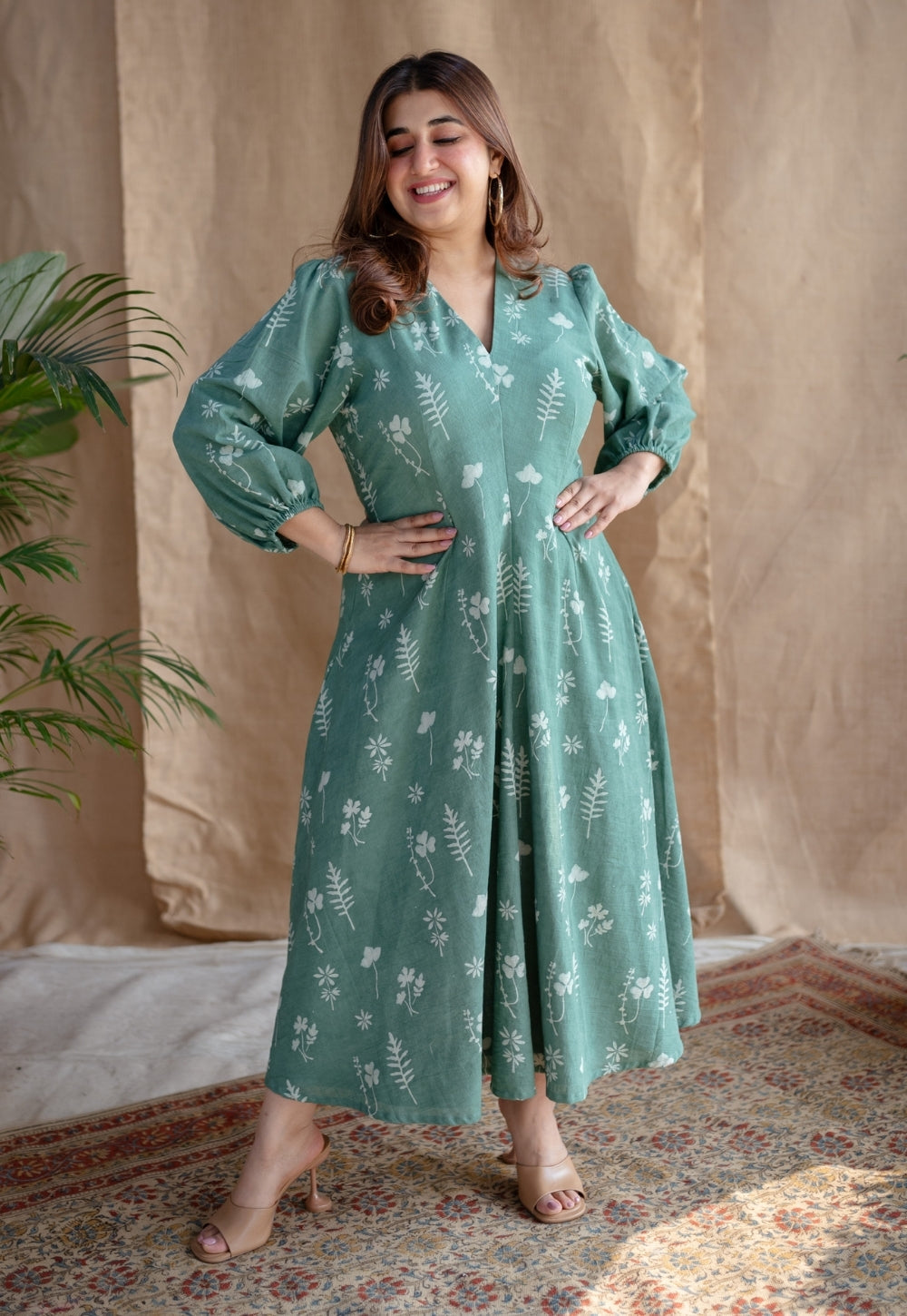 Taima & Iyana Dabu Slub Cotton Dress