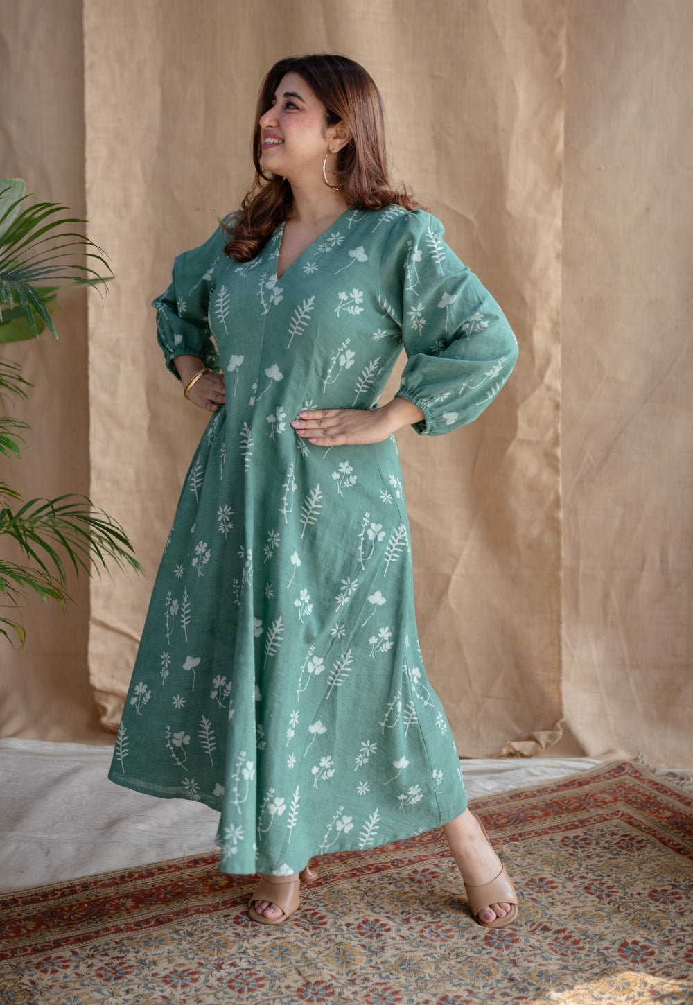 Taima & Iyana Dabu Slub Cotton Dress