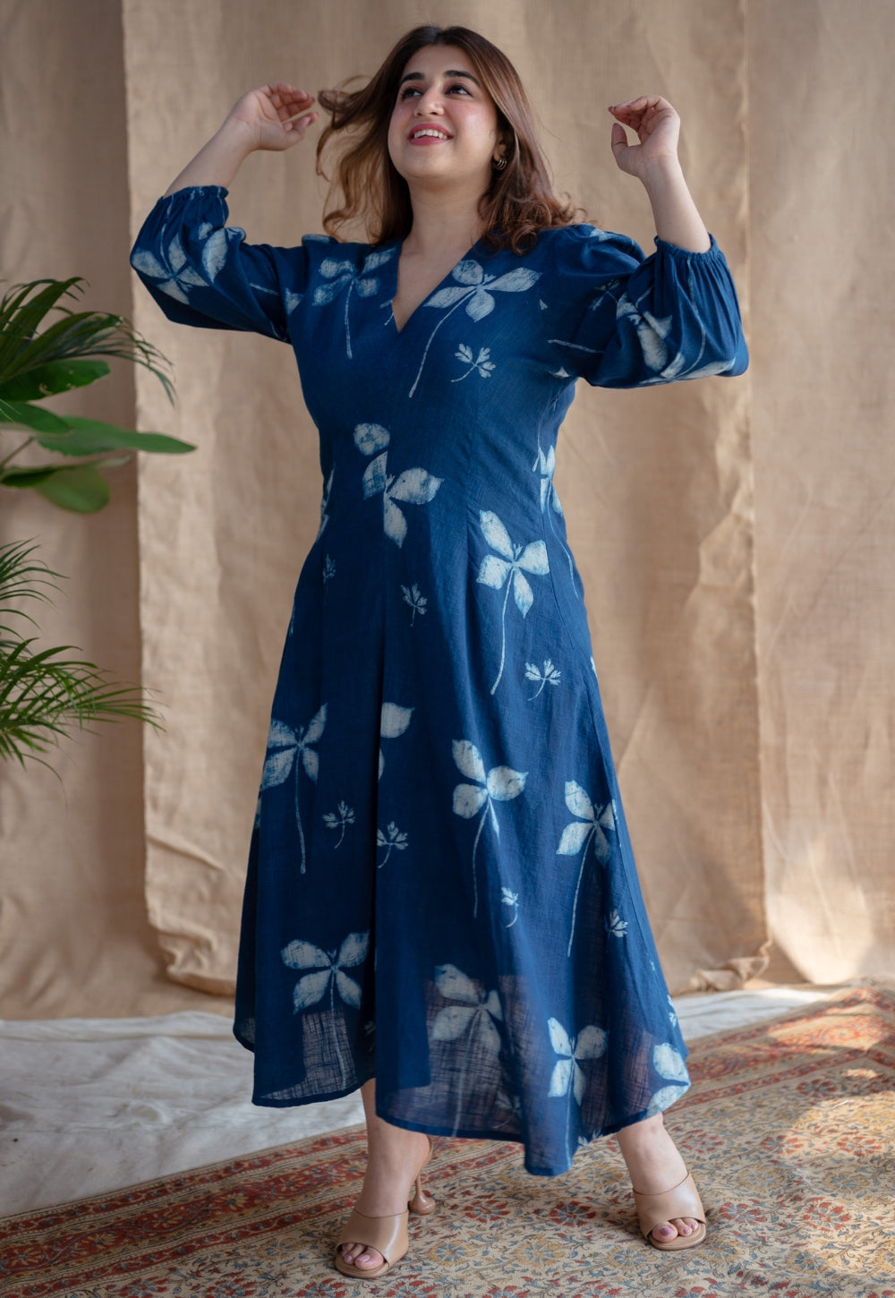 Taima & Iyana Dabu Slub Cotton Dress