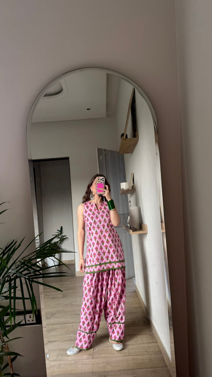 PINK TULIP FARSHI SALWAR SET