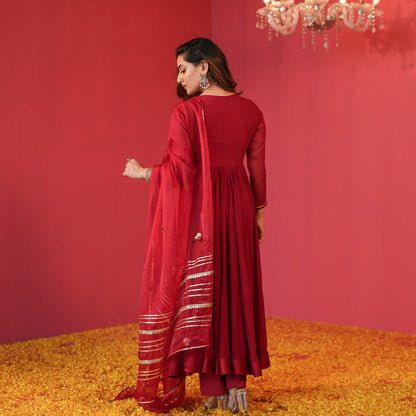 MAROON COTTON SUIT SET