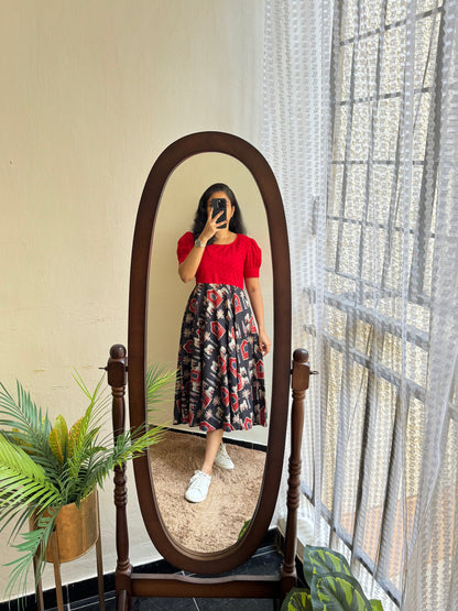 INDIGO CHARM COTTON MIDI KURTI SHIFLI DETAILS WESTERN DRESS
