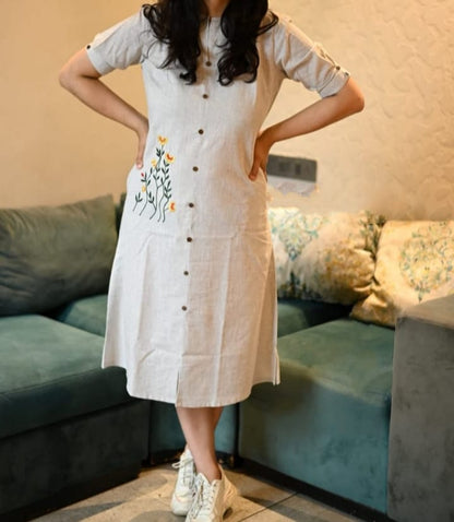 Pure khadi cotton fabric outfit giving you soothing and relaxed feel