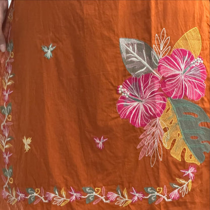 Sleeveless kurta with elegant embroidery work.