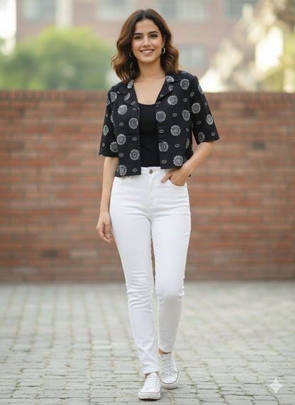 Shirt style crop top